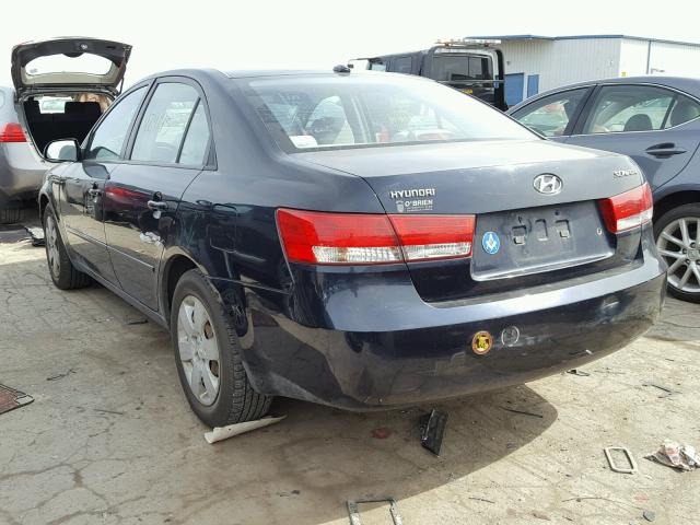 5NPET46C87H263825 - 2007 HYUNDAI SONATA GLS BLUE photo 3