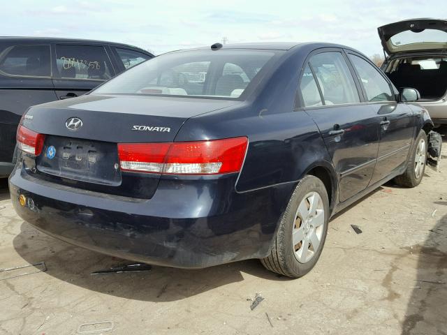 5NPET46C87H263825 - 2007 HYUNDAI SONATA GLS BLUE photo 4