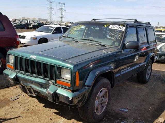 1J4FF68S1XL633630 - 1999 JEEP CHEROKEE S GREEN photo 2