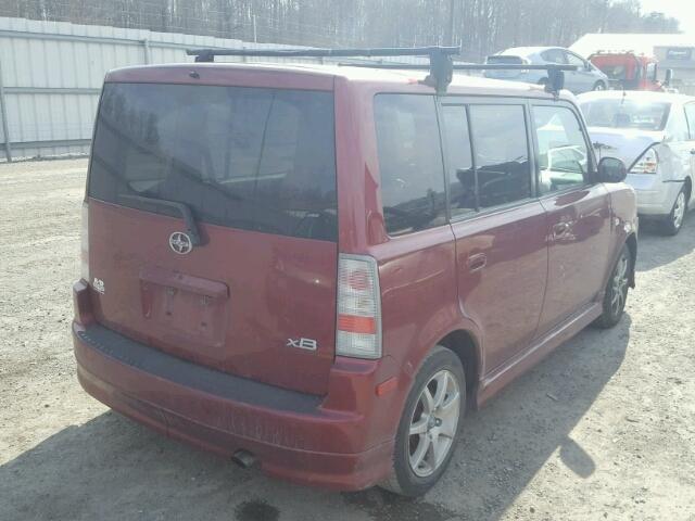 JTLKT324464080314 - 2006 TOYOTA SCION XB MAROON photo 4