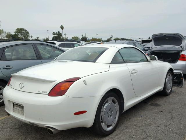 JTHFN48Y450062780 - 2005 LEXUS SC 430 WHITE photo 4