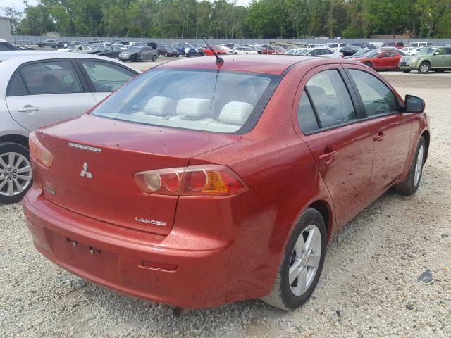 JA3AU26U28U005492 - 2008 MITSUBISHI LANCER ES RED photo 4