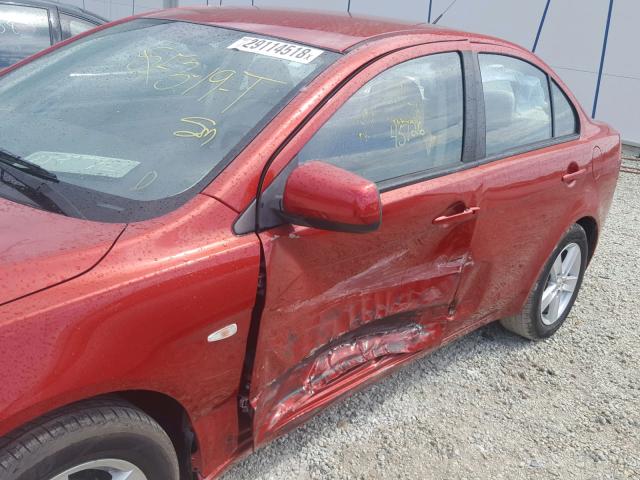 JA3AU26U28U005492 - 2008 MITSUBISHI LANCER ES RED photo 9