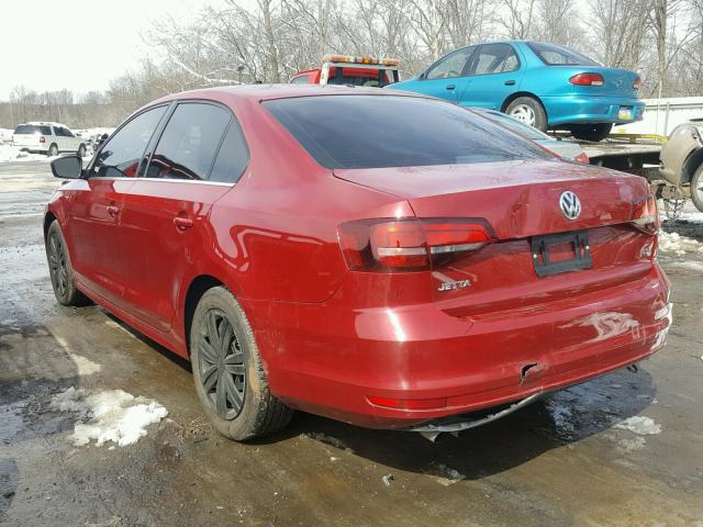 3VW167AJ0HM390140 - 2017 VOLKSWAGEN JETTA S MAROON photo 3