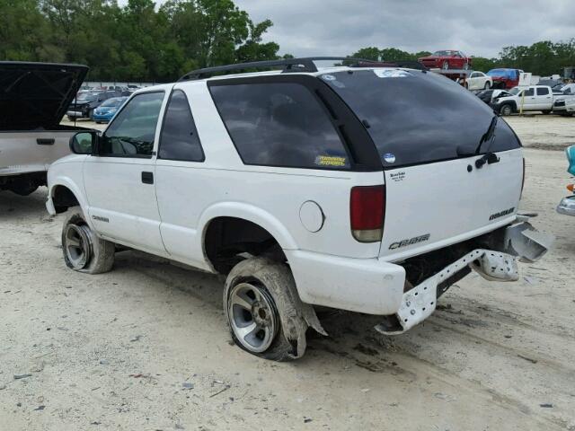 1GNCS18X23K100552 - 2003 CHEVROLET BLAZER WHITE photo 3