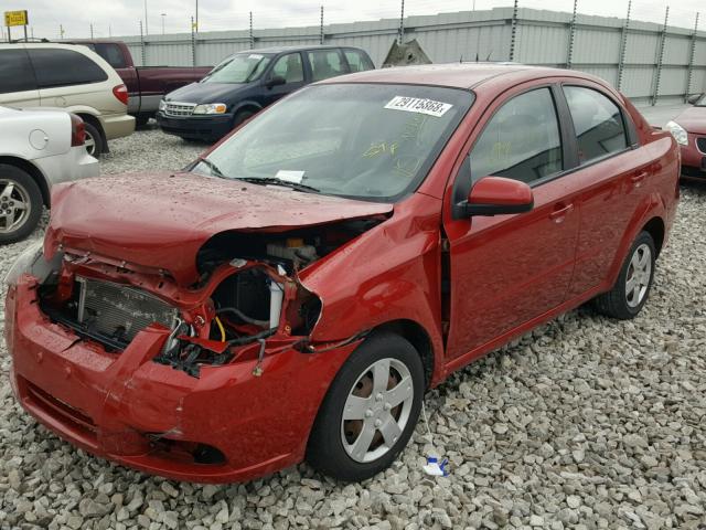 KL1TD5DE8AB094856 - 2010 CHEVROLET AVEO LS RED photo 2