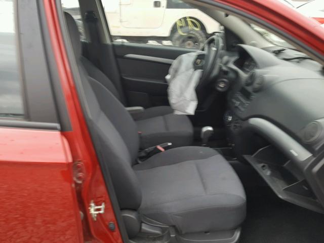 KL1TD5DE8AB094856 - 2010 CHEVROLET AVEO LS RED photo 5