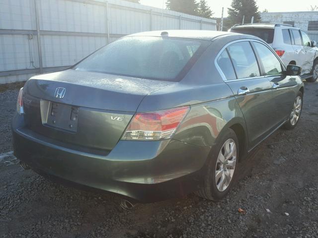 1HGCP36898A023985 - 2008 HONDA ACCORD EXL GREEN photo 4