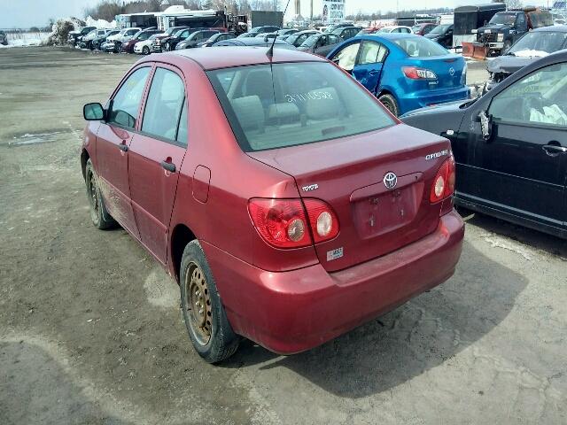 2T1BR32E65C857655 - 2005 TOYOTA COROLLA CE RED photo 3