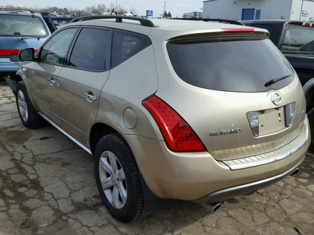 JN8AZ08W86W533808 - 2006 NISSAN MURANO SL GOLD photo 3