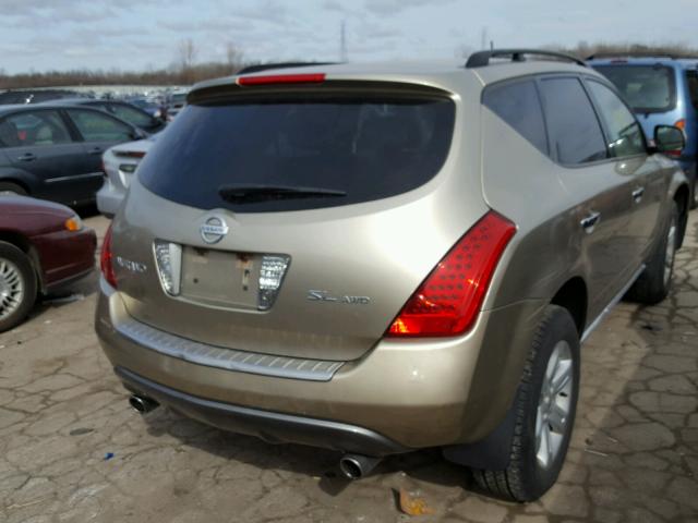 JN8AZ08W86W533808 - 2006 NISSAN MURANO SL GOLD photo 4