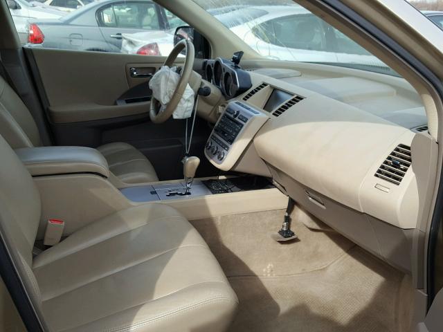 JN8AZ08W86W533808 - 2006 NISSAN MURANO SL GOLD photo 5