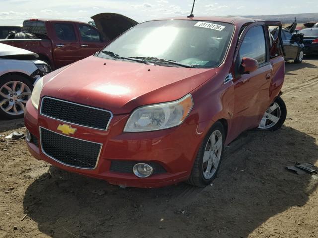 KL1TG66E49B340548 - 2009 CHEVROLET AVEO LT RED photo 2