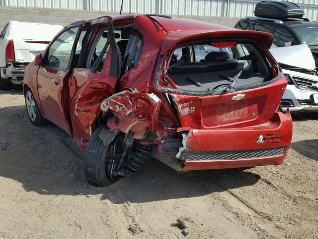 KL1TG66E49B340548 - 2009 CHEVROLET AVEO LT RED photo 3