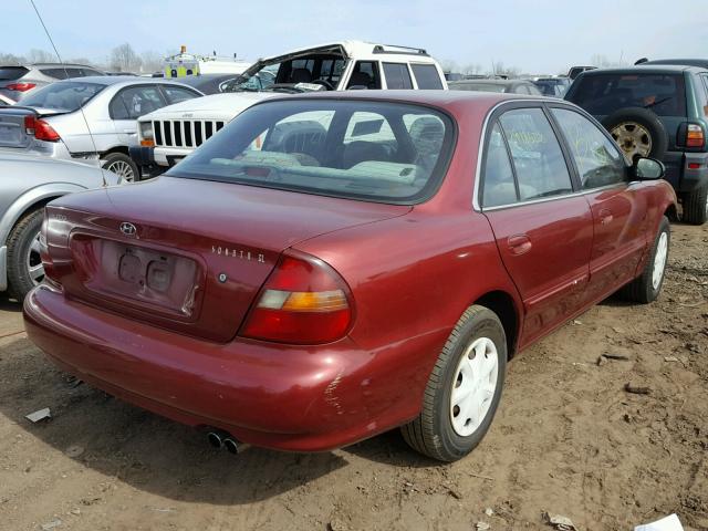 KMHCF24F2VU860953 - 1997 HYUNDAI SONATA BAS MAROON photo 4