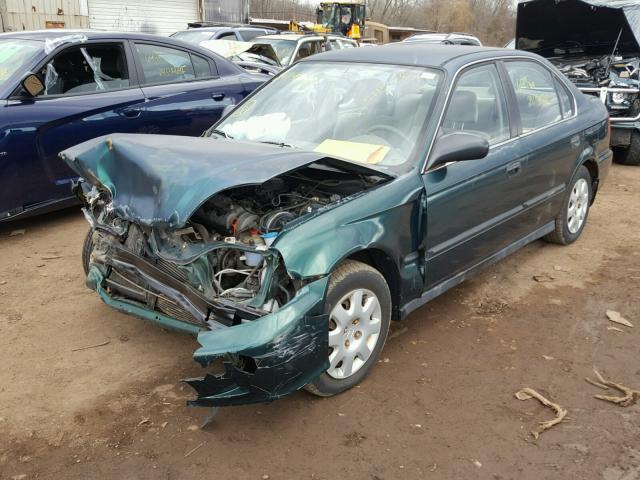 2HGEJ6670XH542443 - 1999 HONDA CIVIC LX GREEN photo 2