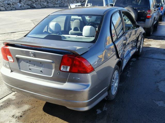 1HGES25725L008447 - 2005 HONDA CIVIC EX GRAY photo 4