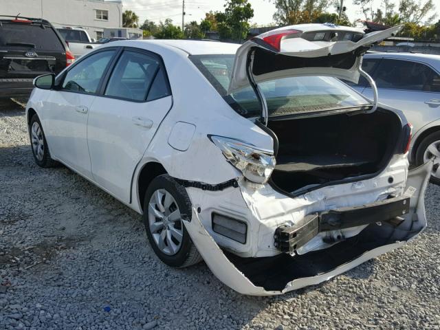 2T1BURHE0FC480105 - 2015 TOYOTA COROLLA L WHITE photo 3