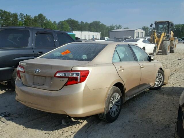 4T1BF1FK6CU125857 - 2012 TOYOTA CAMRY BASE TAN photo 4