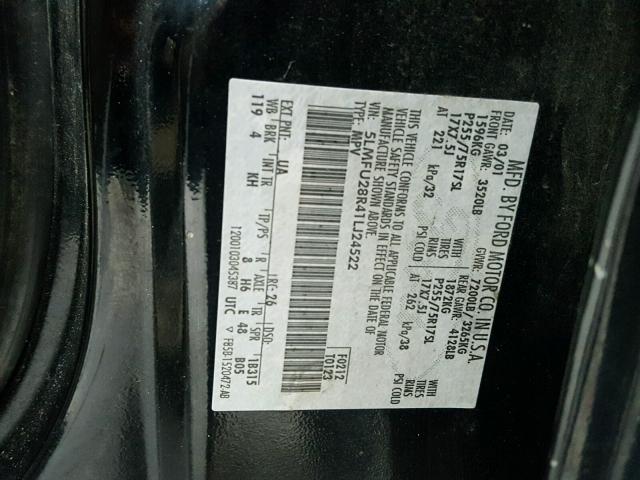 5LMFU28R41LJ24522 - 2001 LINCOLN NAVIGATOR BLACK photo 10