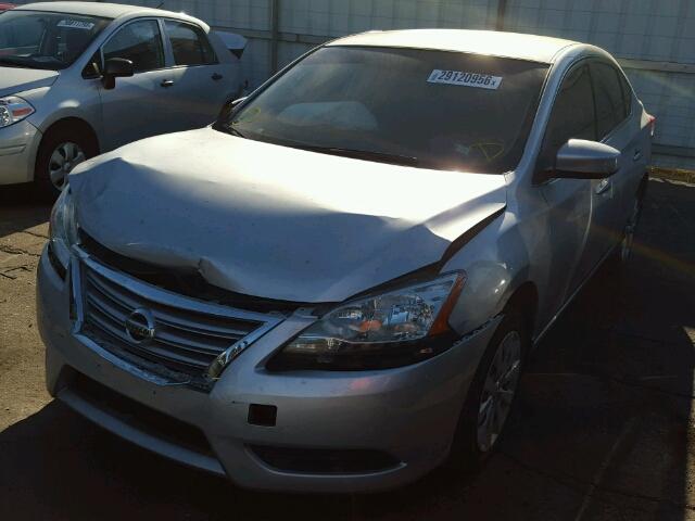 3N1AB7AP7EY232517 - 2014 NISSAN SENTRA SILVER photo 2