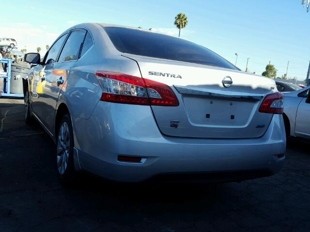 3N1AB7AP7EY232517 - 2014 NISSAN SENTRA SILVER photo 3