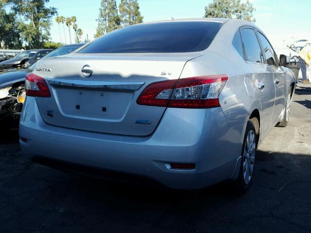 3N1AB7AP7EY232517 - 2014 NISSAN SENTRA SILVER photo 4