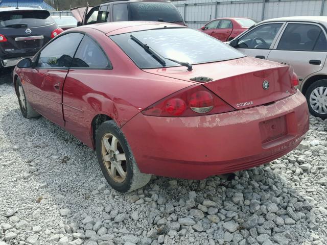 1ZWHT61L125619775 - 2002 MERCURY COUGAR V6 RED photo 3