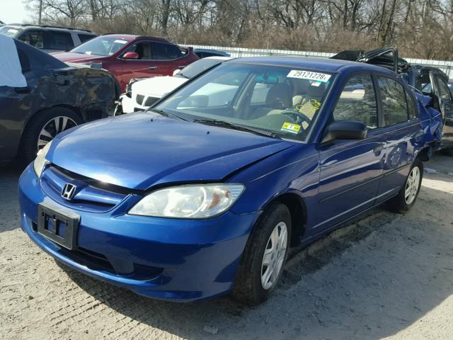 1HGES16395L018804 - 2005 HONDA CIVIC DX V BLUE photo 2