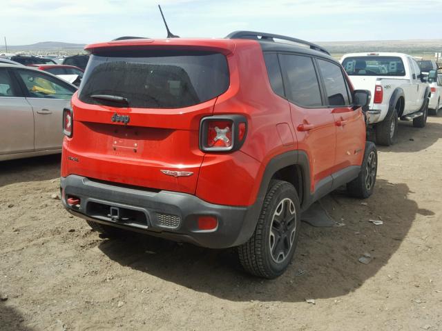 ZACCJBCT4GPD06232 - 2016 JEEP RENEGADE T RED photo 4