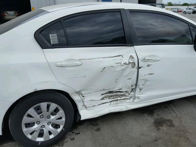 19XFB2F55CE080216 - 2012 HONDA CIVIC LX WHITE photo 9