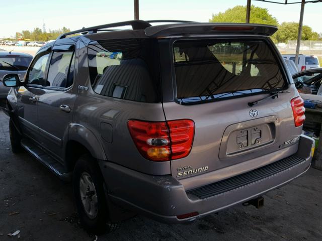 5TDBT48A52S097930 - 2002 TOYOTA SEQUOIA LI GRAY photo 3