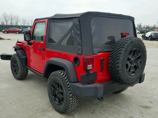 1C4AJWAG1HL519679 - 2017 JEEP WRANGLER S RED photo 3