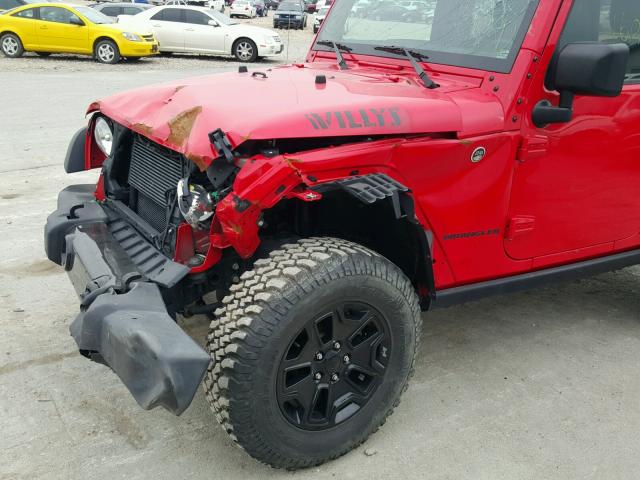 1C4AJWAG1HL519679 - 2017 JEEP WRANGLER S RED photo 9