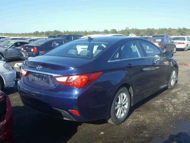 5NPEB4AC6EH877960 - 2014 HYUNDAI SONATA GLS BLUE photo 4