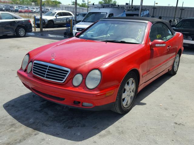 WDBLK65G32T107348 - 2002 MERCEDES-BENZ CLK 320 RED photo 2