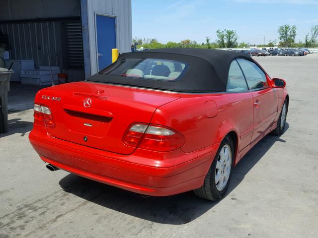 WDBLK65G32T107348 - 2002 MERCEDES-BENZ CLK 320 RED photo 4