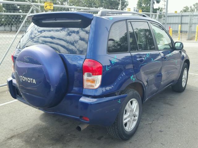 JTEGH20VX30087923 - 2003 TOYOTA RAV4 BLUE photo 4