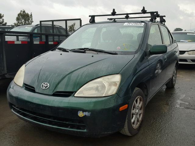 JT2BK18U120048912 - 2002 TOYOTA PRIUS GREEN photo 2