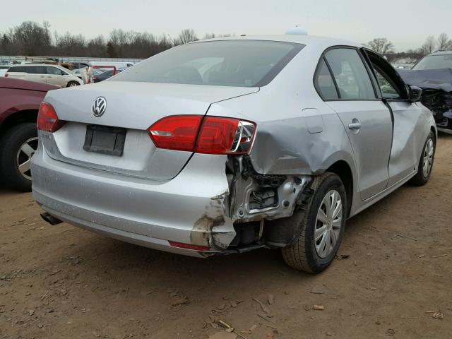 3VW2K7AJ5BM305834 - 2011 VOLKSWAGEN JETTA BASE 银色 照片 4