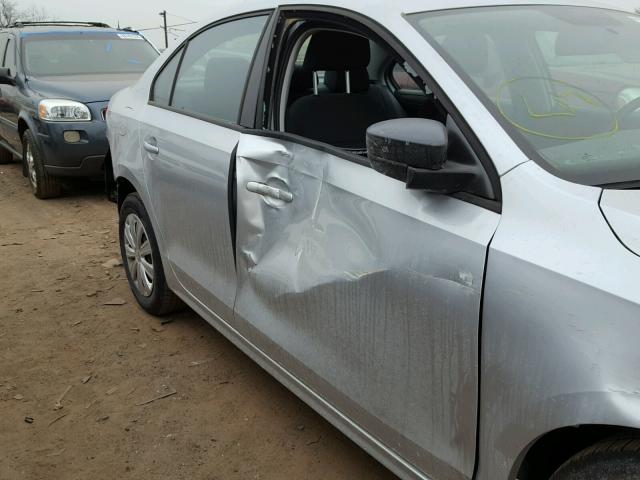 3VW2K7AJ5BM305834 - 2011 VOLKSWAGEN JETTA BASE 银色 照片 9