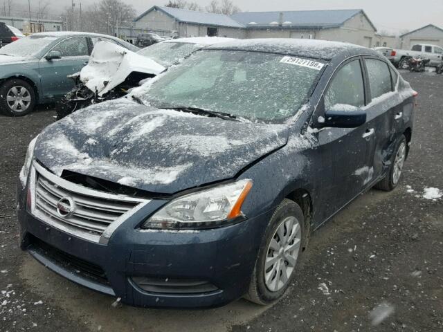 3N1AB7AP4EL669789 - 2014 NISSAN SENTRA S BLUE photo 2