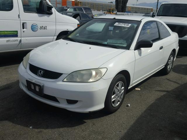 1HGEM21315L047818 - 2005 HONDA CIVIC DX V WHITE photo 2