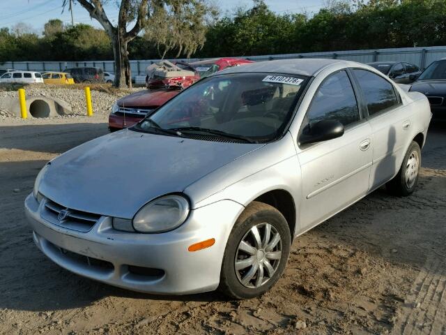 1B3ES46C31D101358 - 2001 DODGE NEON SE SILVER photo 2