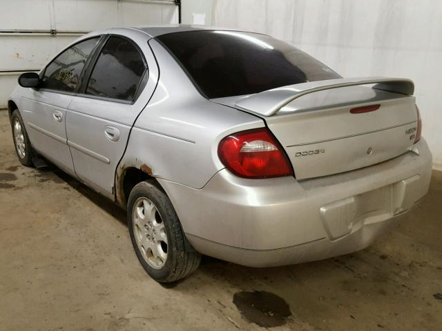 1B3ES56C45D287410 - 2005 DODGE NEON SXT SILVER photo 3