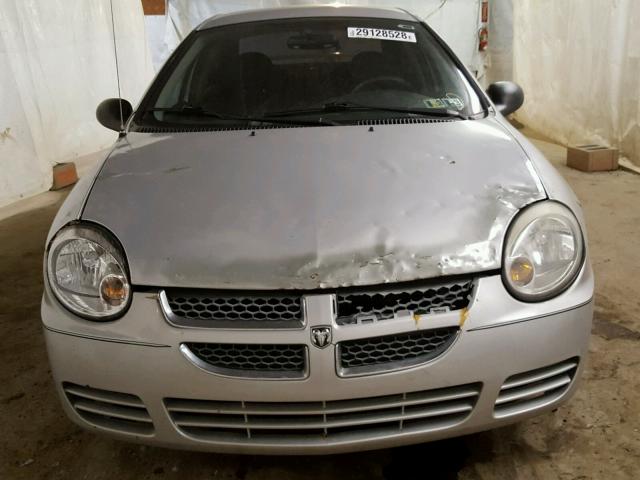 1B3ES56C45D287410 - 2005 DODGE NEON SXT SILVER photo 9