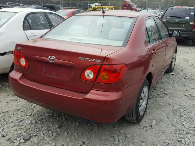 1NXBR32E64Z211013 - 2004 TOYOTA COROLLA CE RED photo 4