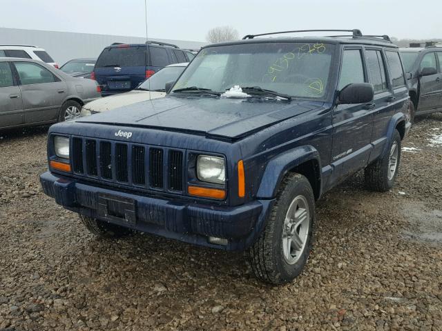 1J4FF58S4YL101980 - 2000 JEEP CHEROKEE C BLUE photo 2