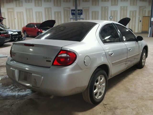 1B3ES56C75D172848 - 2005 DODGE NEON SXT SILVER photo 4