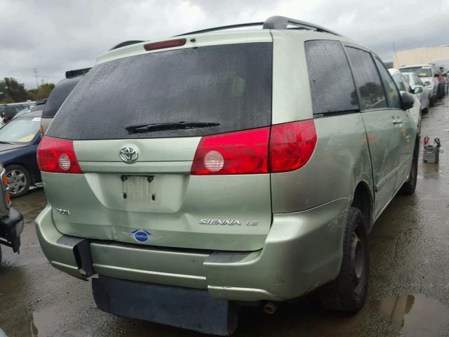 5TDZK23C47S093955 - 2007 TOYOTA SIENNA CE GREEN photo 4